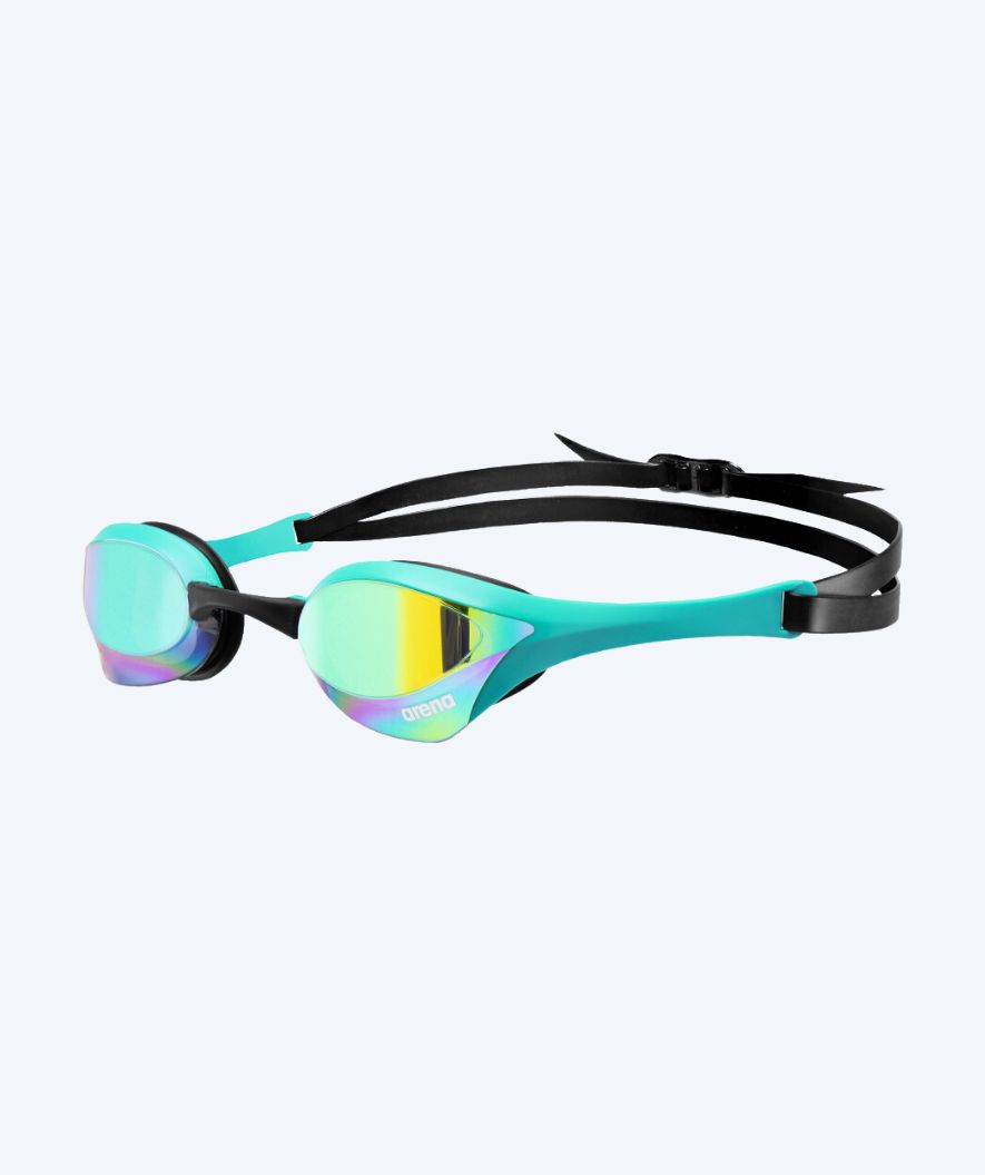 Arena Elite svømmebriller - Cobra Ultra SWIPE Mirror - Lyseblå (guld mirror)