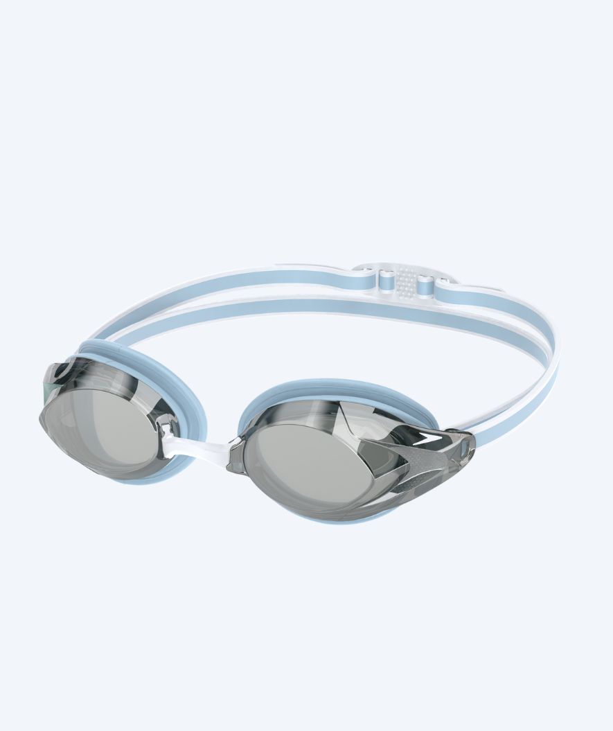 Speedo Elite svømmebriller til damer - Vanquisher 3.0 Mirrored - Lyseblå/sølv