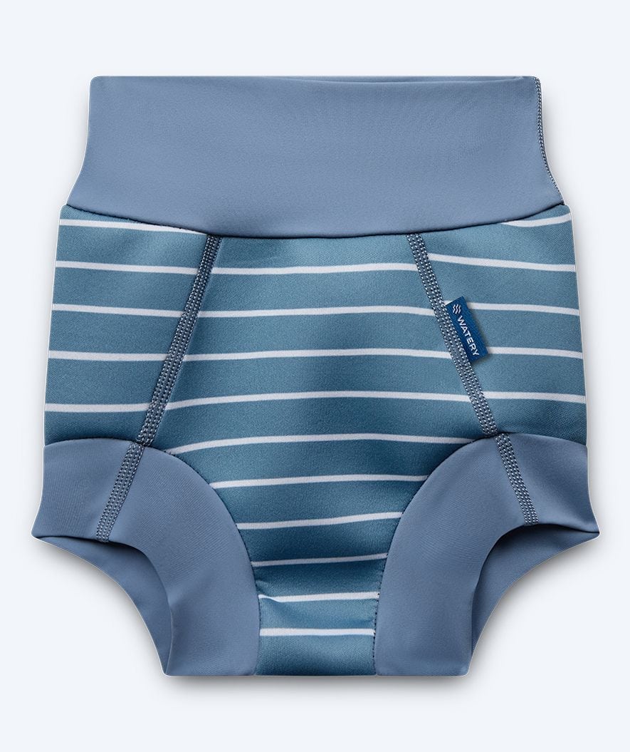 Watery blebadebukser til børn - Neoprene Swim Nappy - Nordic Blue Stripes