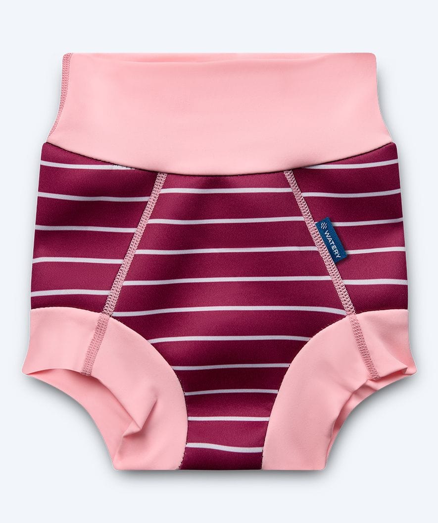 Watery blebadebukser til børn - Neoprene Swim Nappy - Nordic Pink Stripes