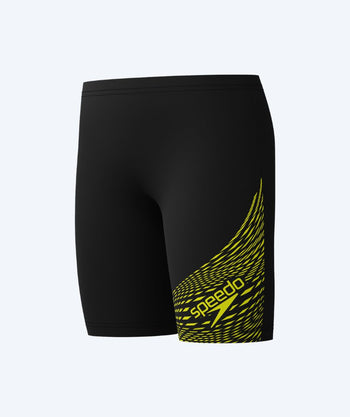 Speedo lange badebukser til drenge - Medley Logo - Sort/gul