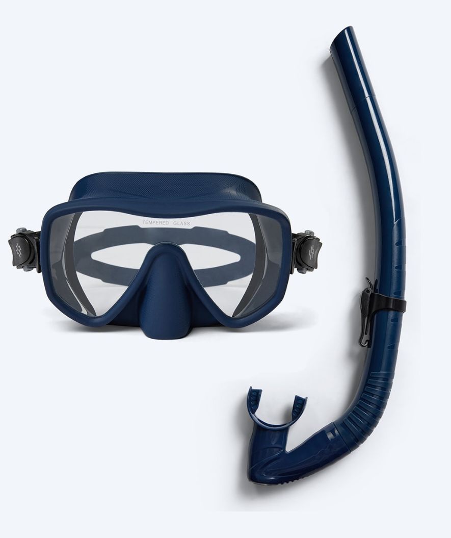 Watery Combo snorkelsæt til voksne (+15) - Coast - Mørkeblå