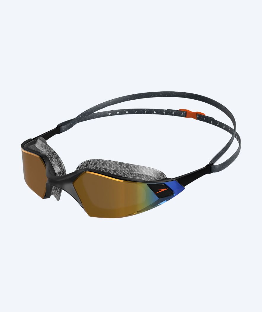 Speedo åbent vand svømmebriller - AquaPulse Pro - Sort/guld (Mirror linse)