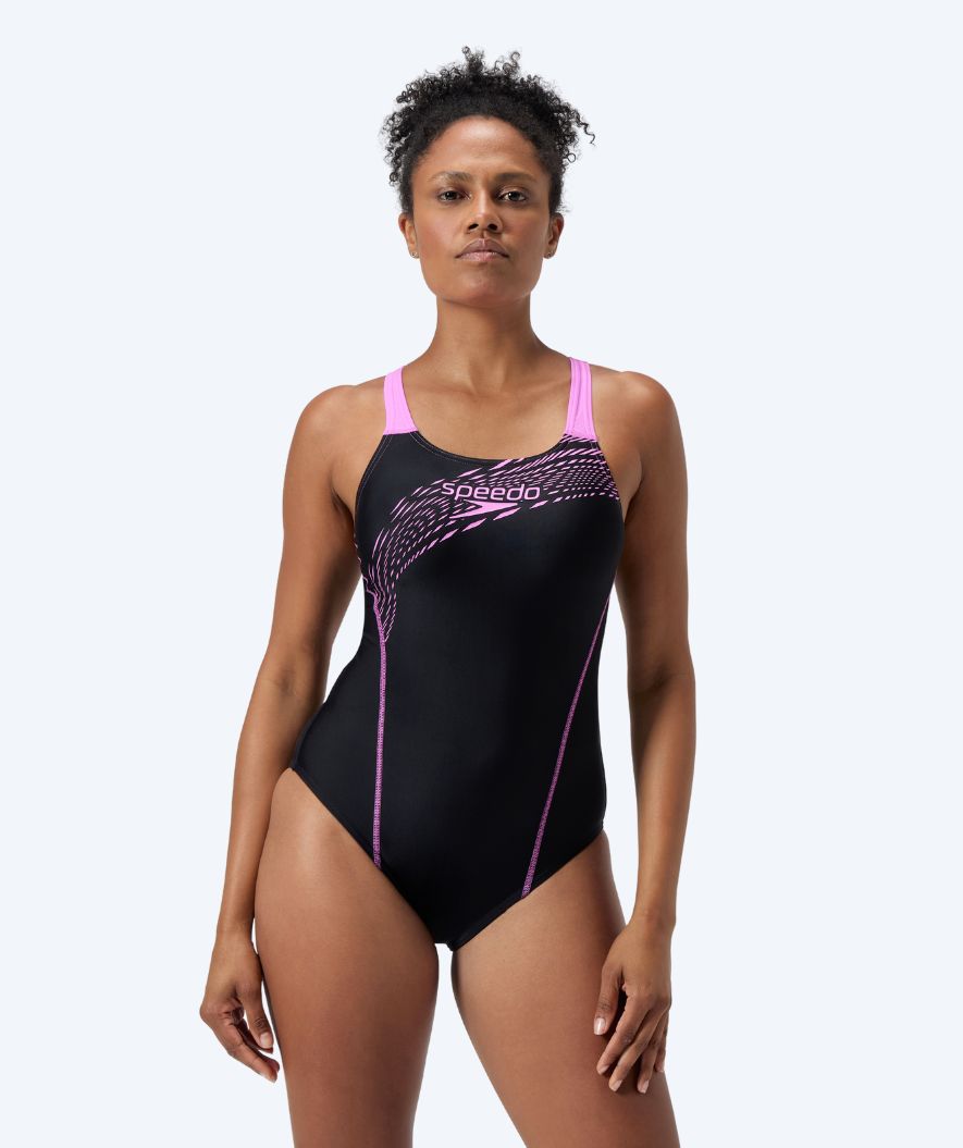 Speedo badedragt til damer - Medley Logo - Sort/pink