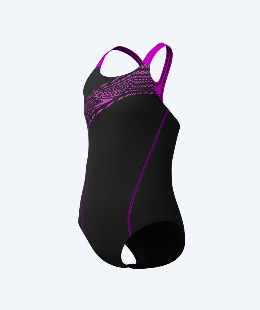 Speedo badedragt til piger - Medley Logo Medalist - Sort/pink