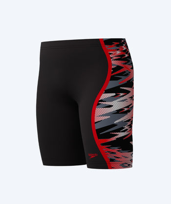 Speedo lange badebukser til drenge - Hyperboom Splice - Sort/grå