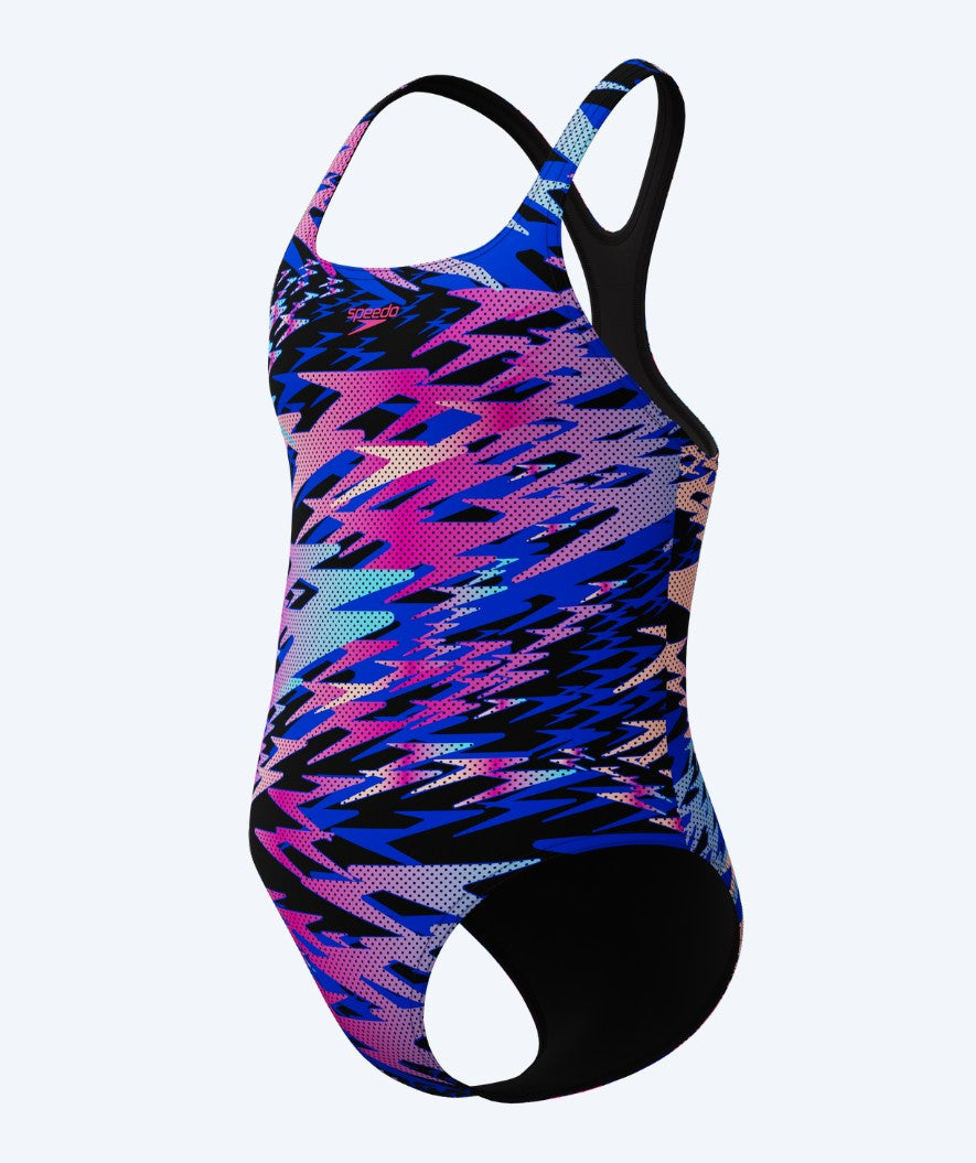 Speedo badedragt til piger - Hyperboom Print Medalist - Blå/pink
