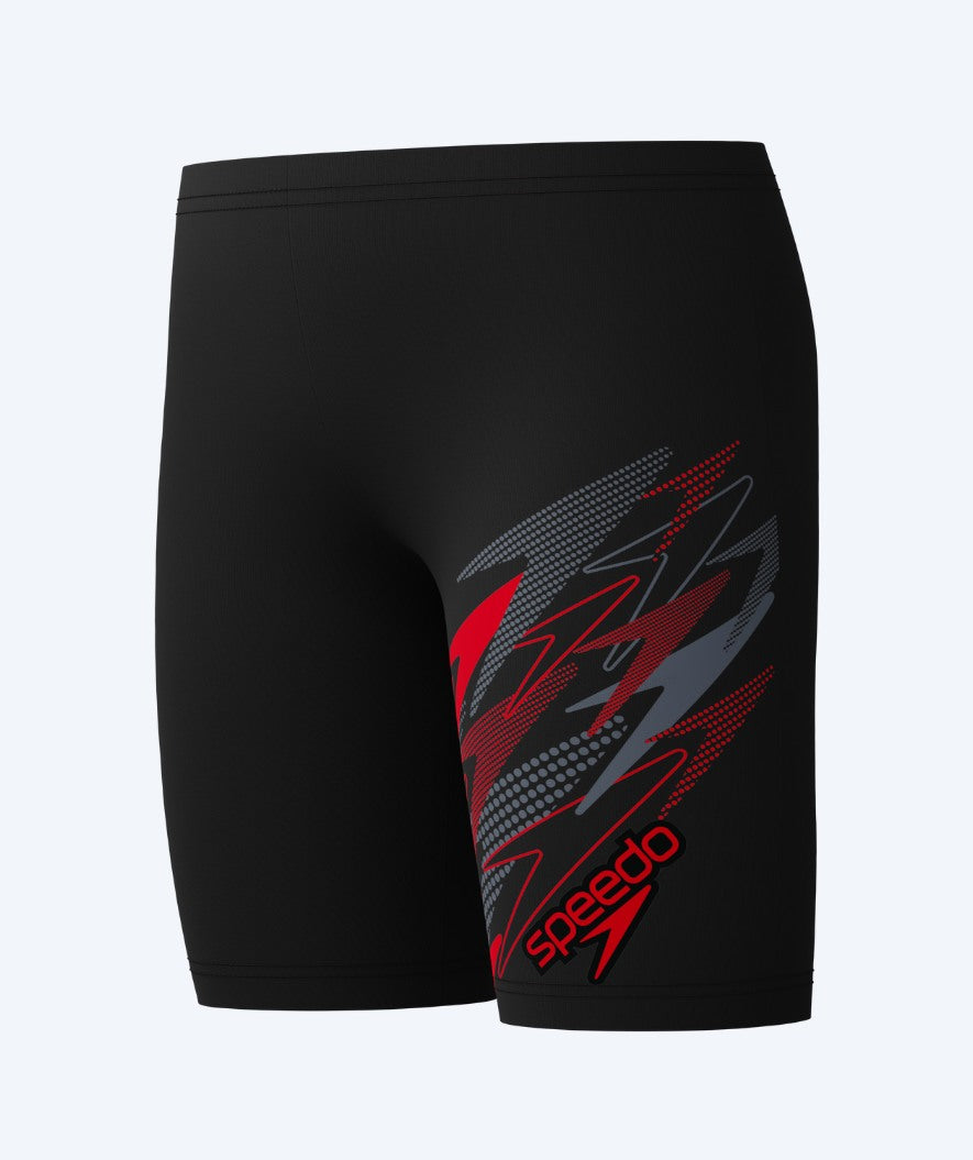 Speedo lange badebukser til drenge - Medley Logo - Sort/grå