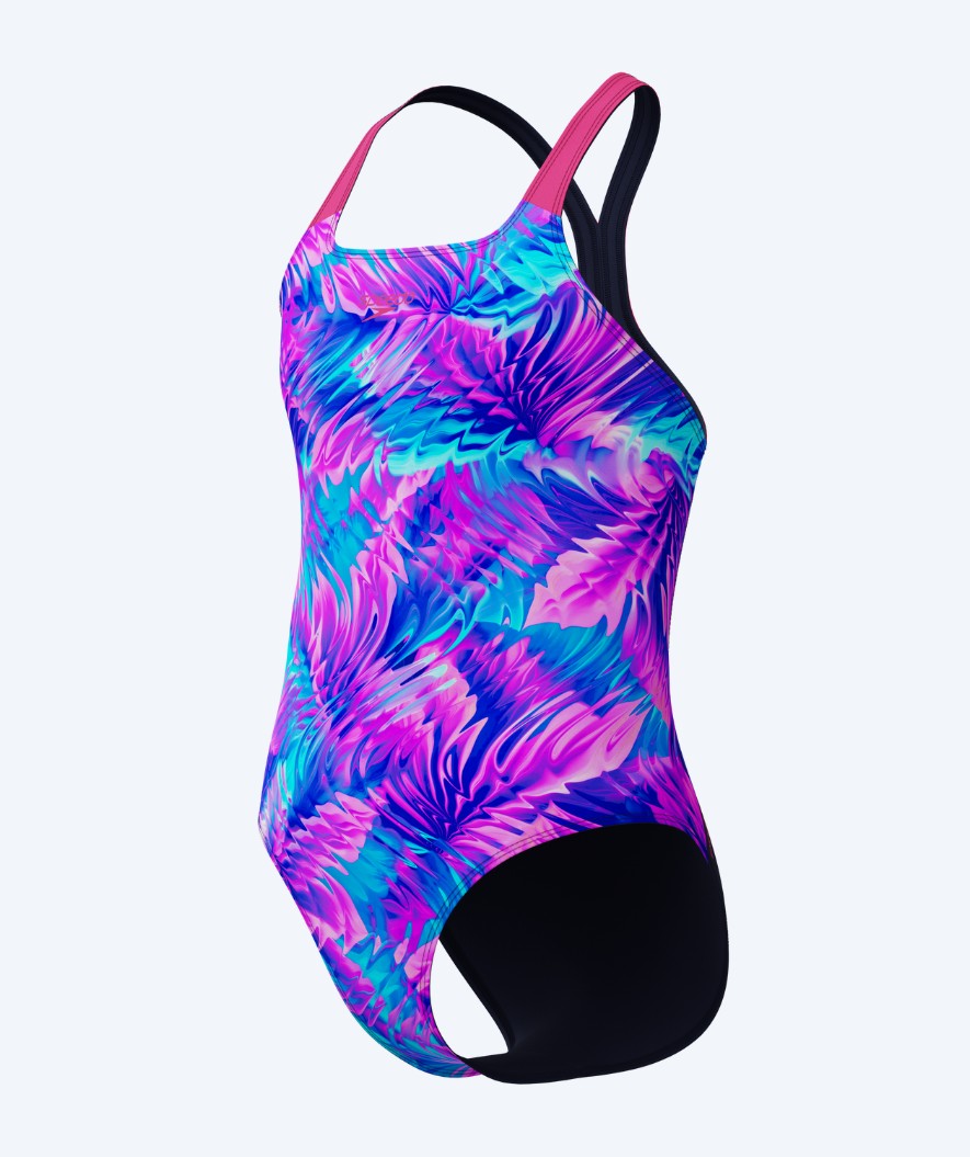 Speedo badedragt til piger - Print Powerback - Lilla/pink