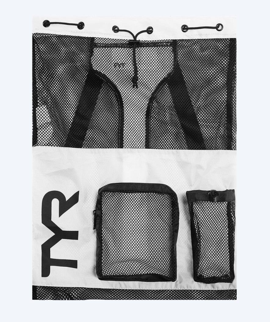 TYR svømmenet - Big Mesh Mummy 40L - Hvid/sort