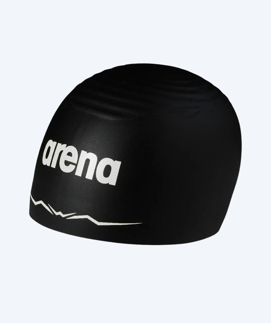Arena konkurrence badehætte - Aquaforce Wave Cap - Sort/hvid