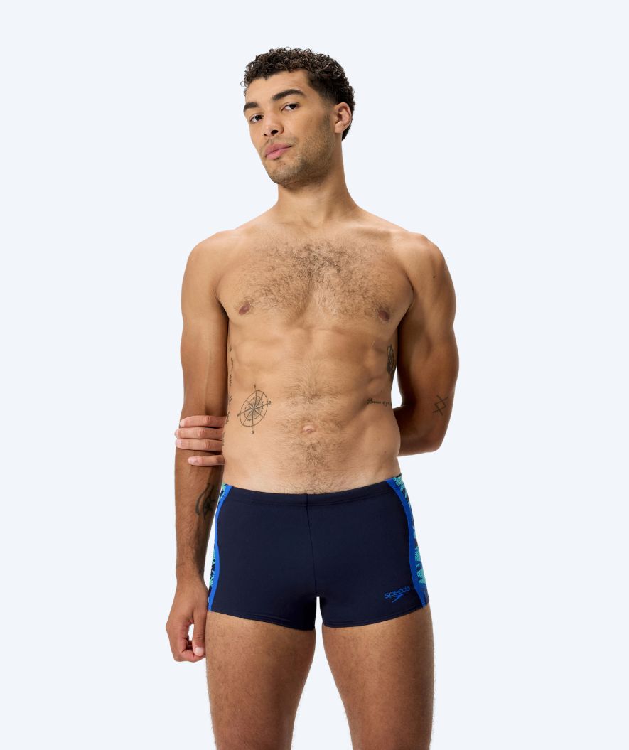 Speedo aquashorts til mænd - Hyperboom Splice - Mørkeblå/lyseblå