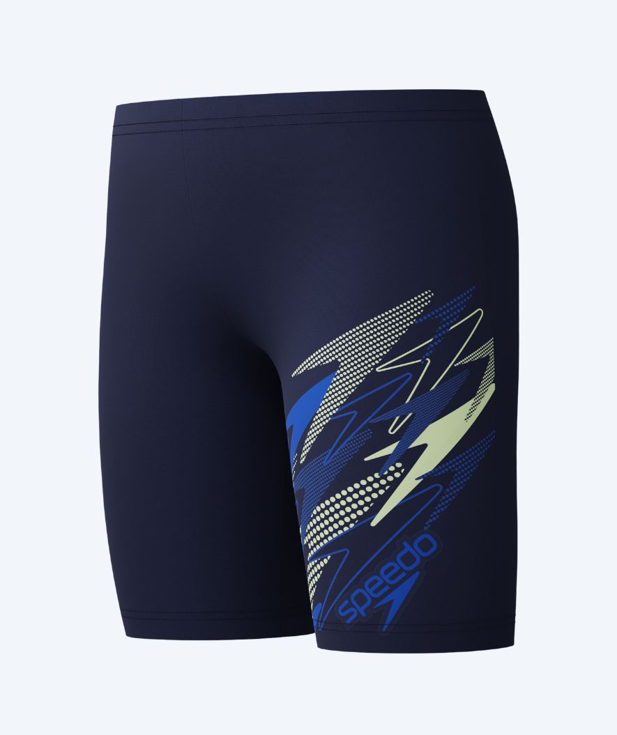 Speedo lange badebukser til drenge - Medley Logo - Mørkeblå/blå