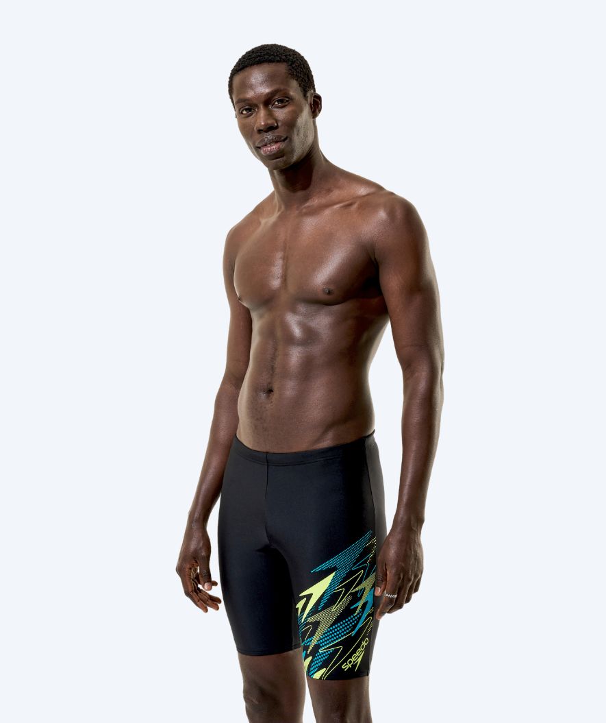 Speedo lange badebukser til mænd - Medley Logo - Sort/grøn