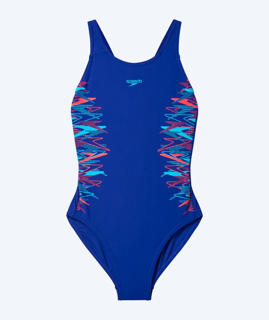 Speedo badedragt til piger - Placement Muscleback - Mørkeblå/lyseblå