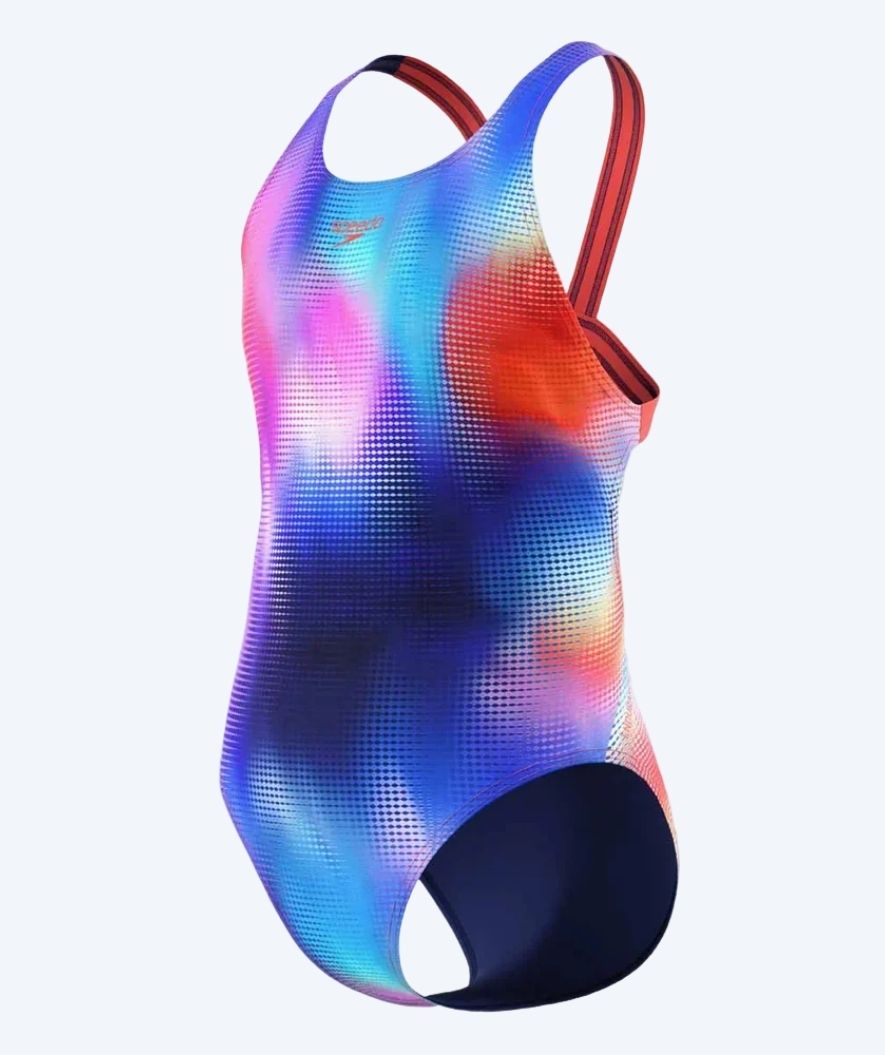 Speedo badedragt til piger - Print Leaderback - Multi/lilla