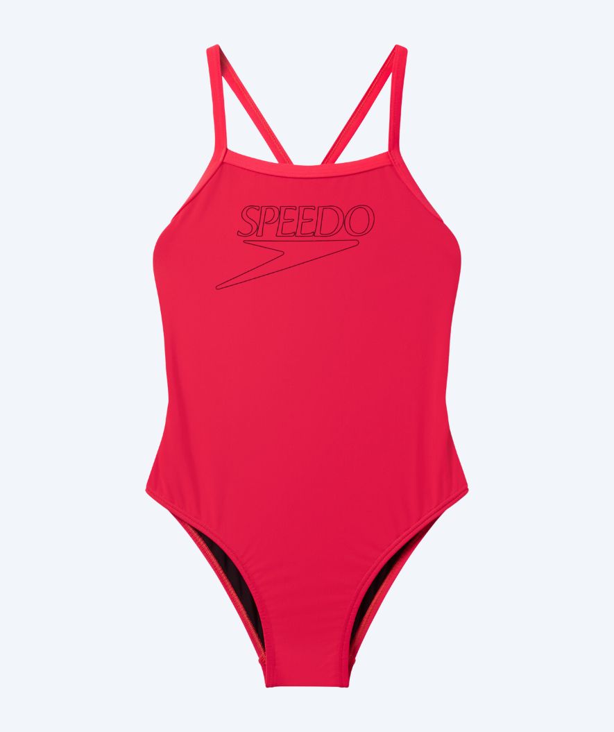 Speedo badedragt til piger - Endurance Logo Thinstrap - Lyserød
