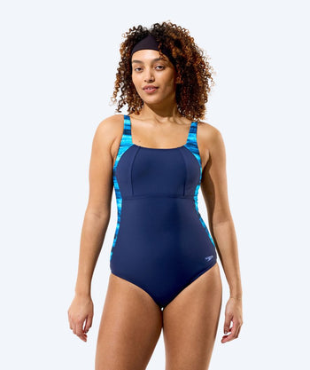 Speedo badedragt til damer - Print Luna Lustre - Mørkeblå/lyseblå