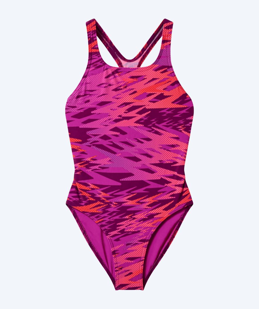 Speedo badedragt til piger - Hyperboom Print Medalist - Pink/lilla