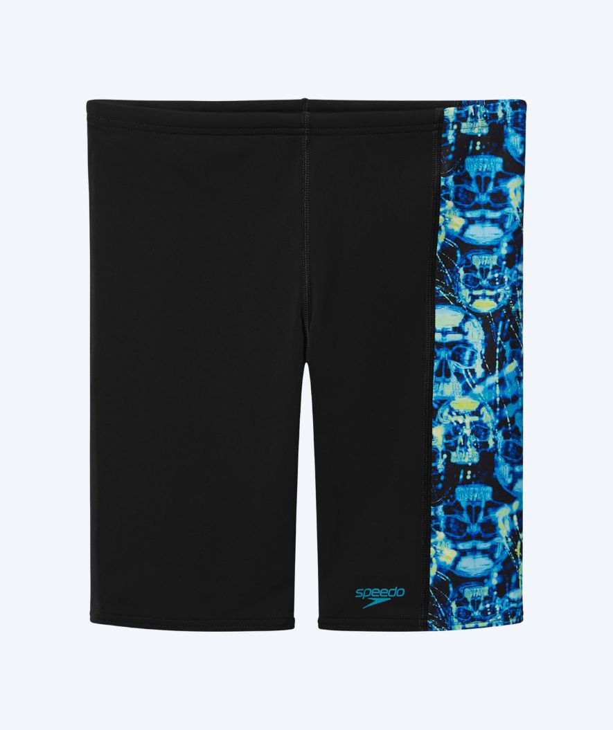 Speedo lange badebukser til drenge - Print Panel - Sort/blå