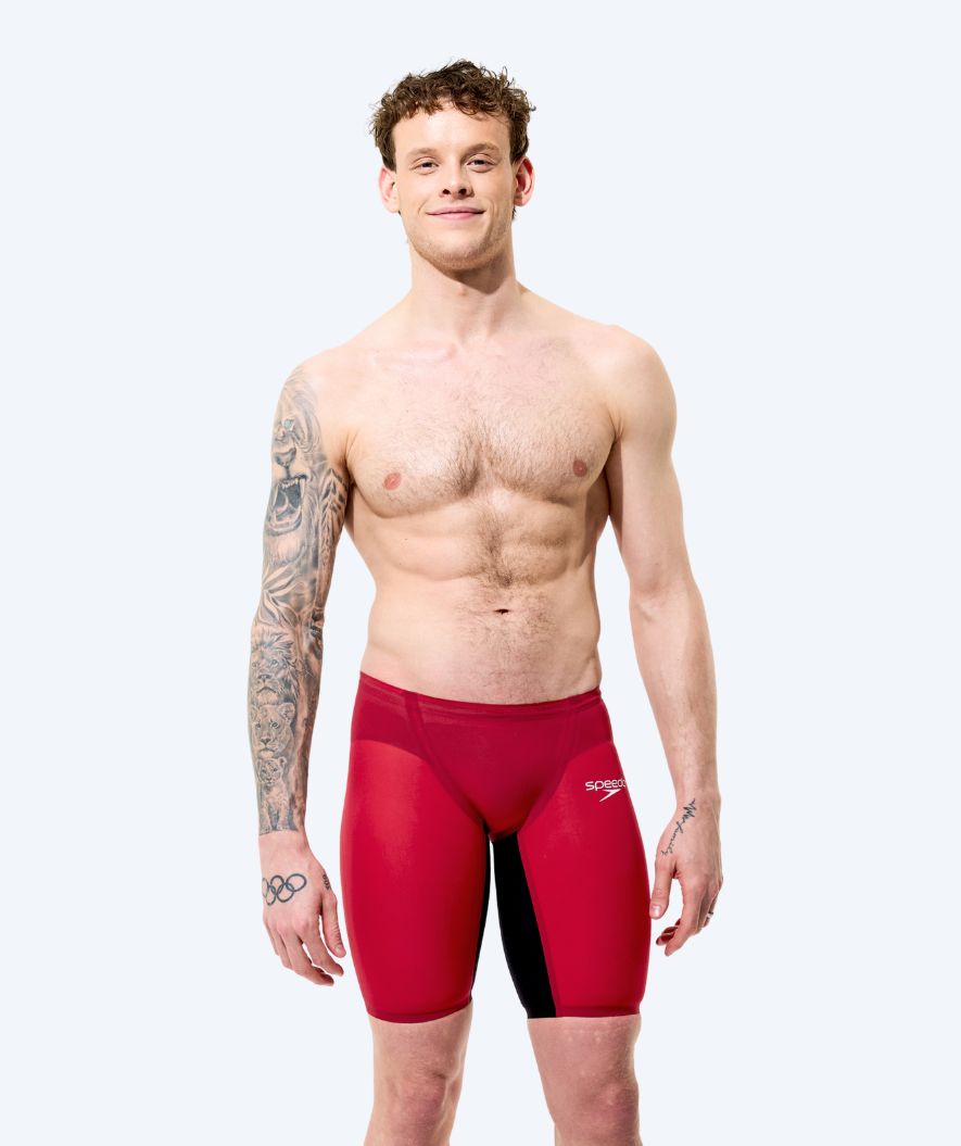 Speedo konkurrence badebukser til mænd - LZR Pure Valor 2.0 - Mørkerød/sort