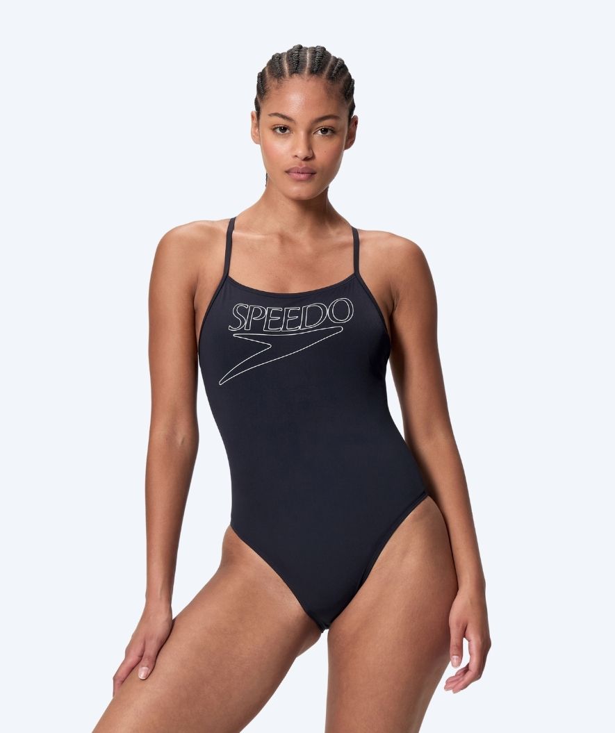 Speedo badedragt til damer - Endurance Logo Thin Strap - Sort