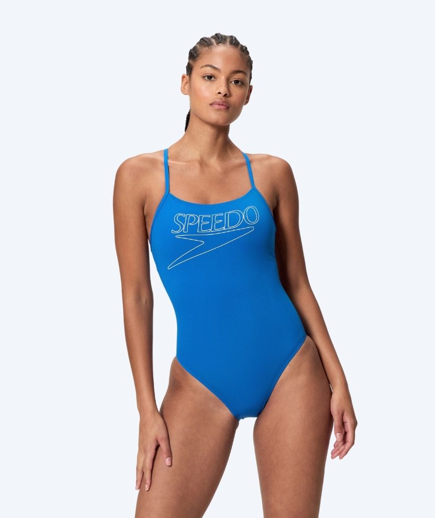 Speedo badedragt til damer - Endurance Logo Thin Strap - Lyseblå