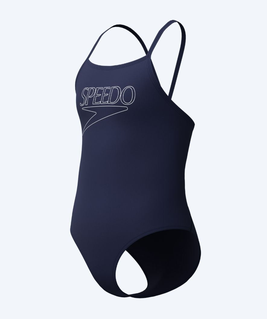 Speedo badedragt til piger - Endurance Logo Thinstrap - Mørkeblå
