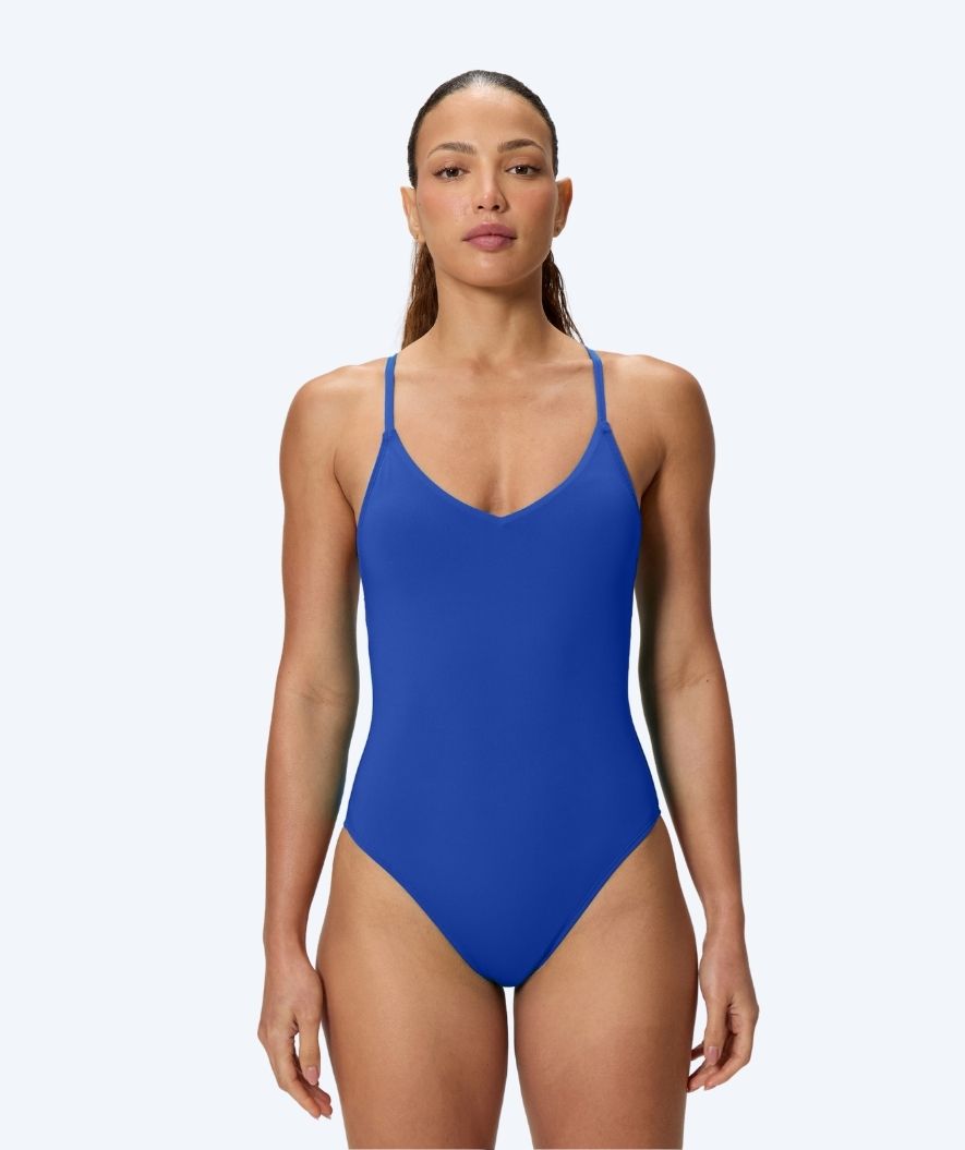 Speedo badedragt til damer - Solid V-Neck - Blå