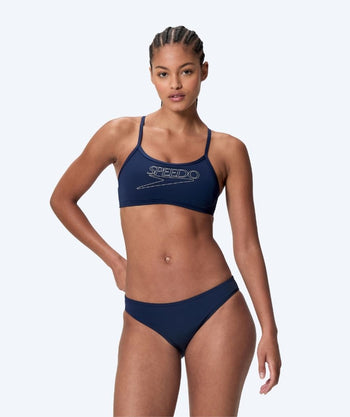 Speedo bikini til damer - Endurance Logo Thin Strap - Mørkeblå