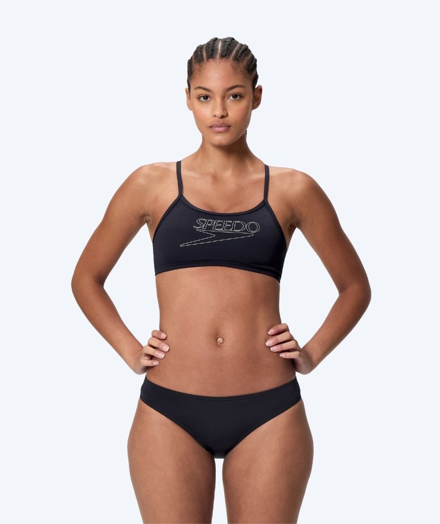Speedo bikini til damer - Endurance Logo Thin Strap - Sort