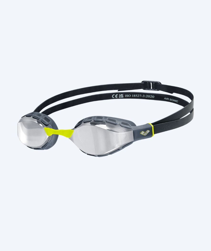 Arena Elite svømmebriller - Air Sonic Mirror - Mørkegrå/gul