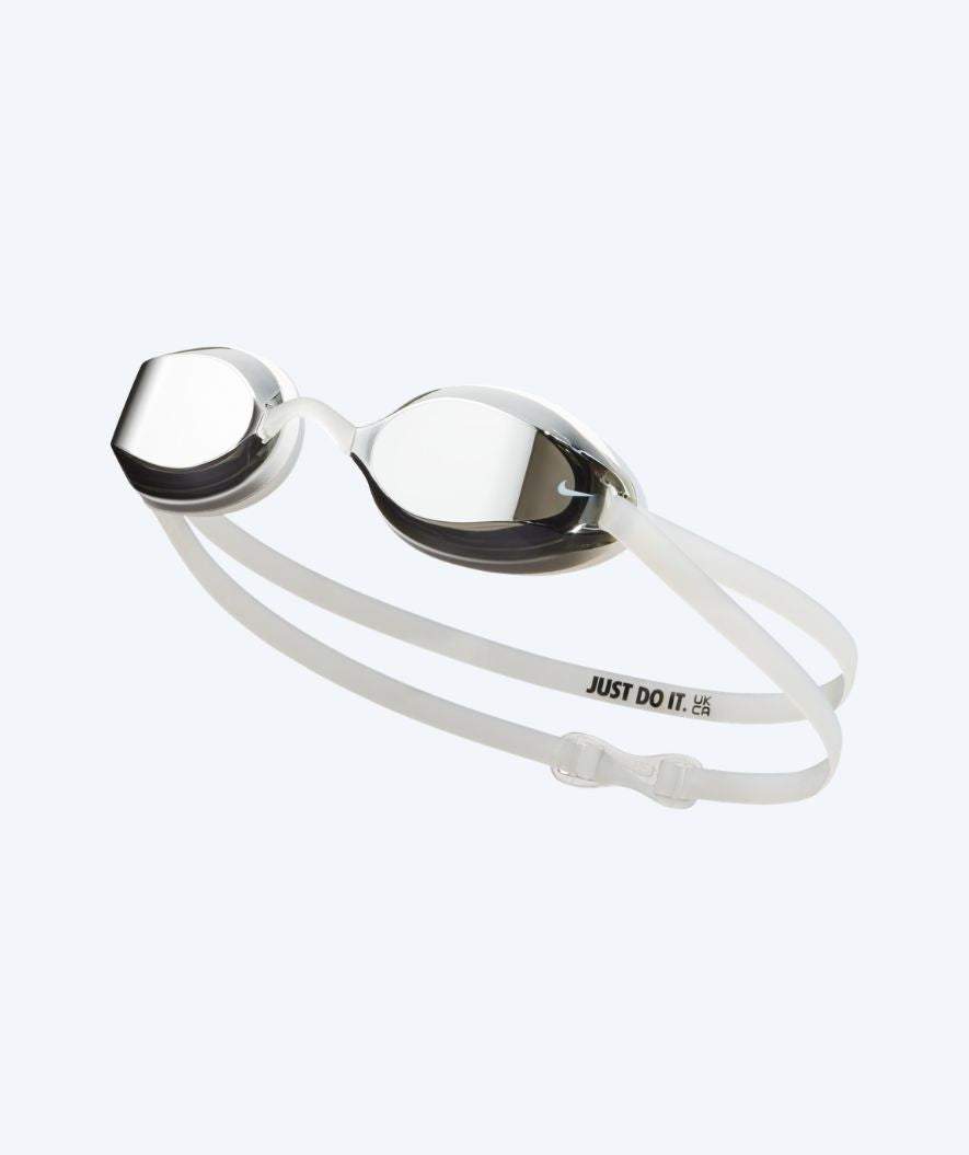 Nike Elite svømmebriller - Legacy Comfort Mirror - Hvid/sølv