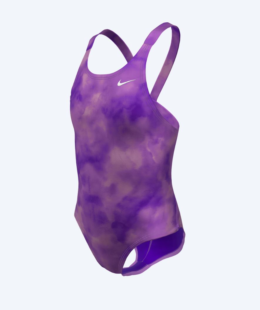 Nike badedragt til piger - Hydrastrong Print Fastback - Lilla/lyserød