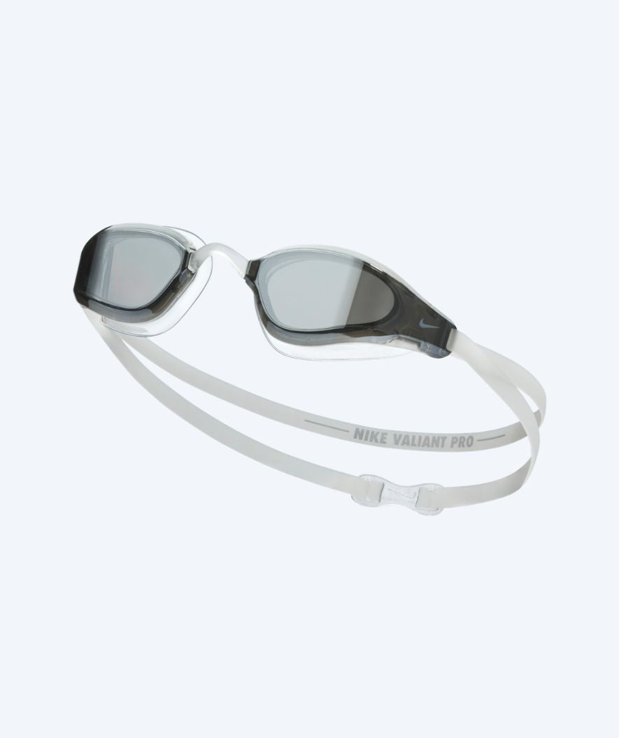 Nike Elite svømmebriller - Valiant Pro Mirror - Hvid/sølv