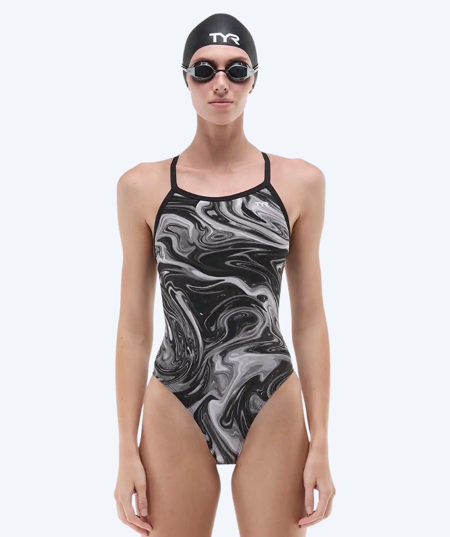 TYR badedragt til damer - Durafast Elite Diamondfit Olea - Grå/sort
