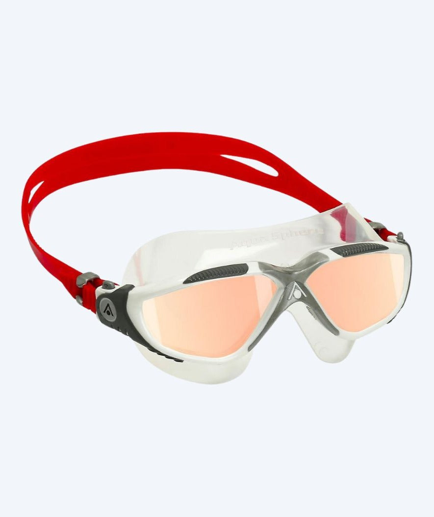 Aquasphere svømmemaske - Vista - Hvid/rød (Mirror linse)
