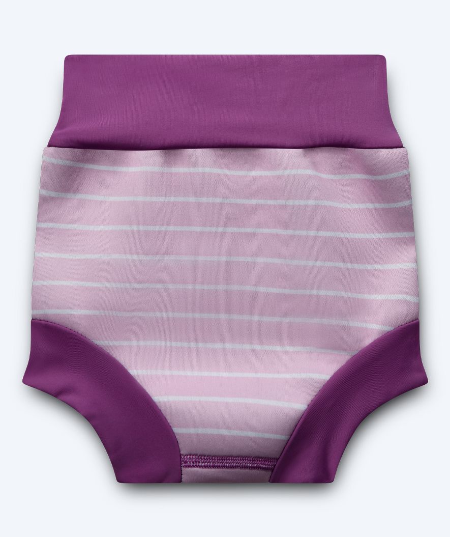 Watery blebadebukser til børn - Neoprene Swim Nappy - Purple Stripes
