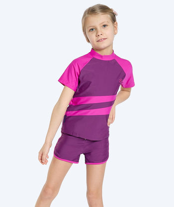 Watery UV-trøje til børn - Manami Kortærmet Rashguard - Lilla