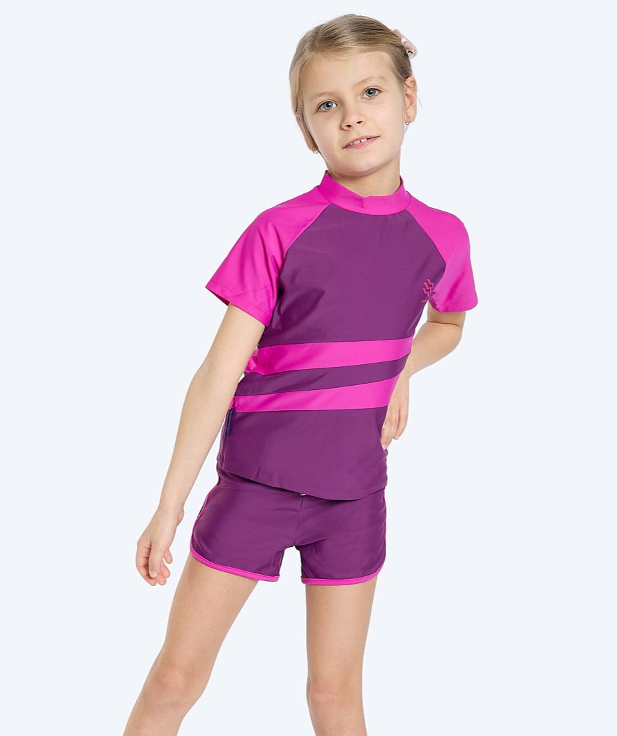 Watery UV-trøje til børn - Manami Kortærmet Rashguard - Lilla