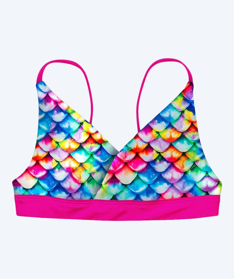 Fin Fun havfrue bikini top til piger uden flæser - Rainbow Reef