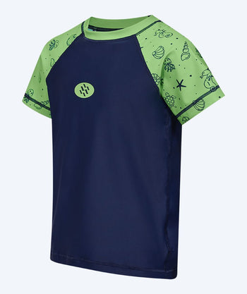 Watery UV-trøje til børn - Brandman Kortærmet - Grøn/blå