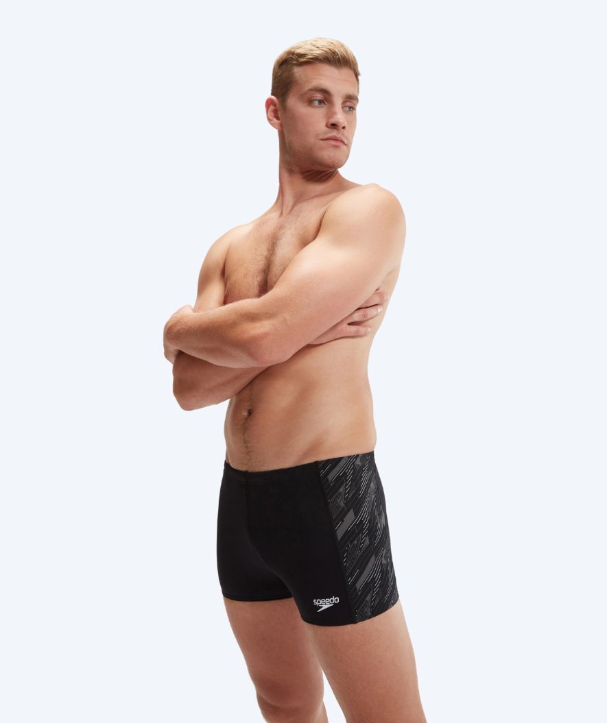 Speedo aquashorts til mænd - Hyperboom Panel - Sort/hvid