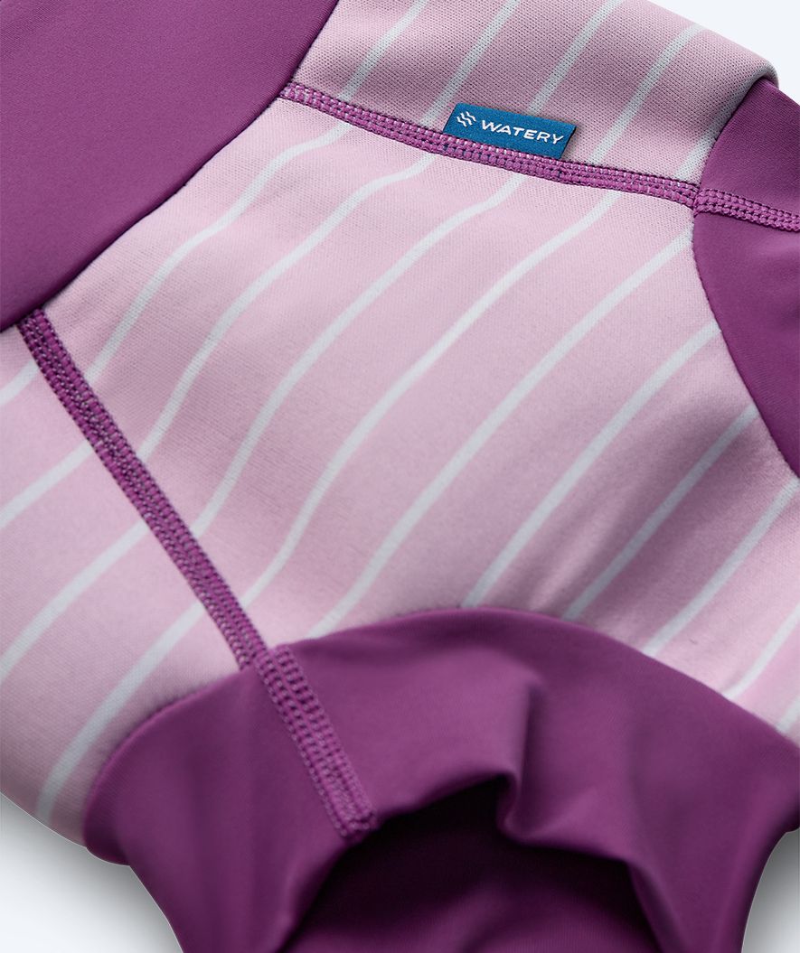 Watery blebadebukser til børn - Neoprene Swim Nappy - Purple Stripes