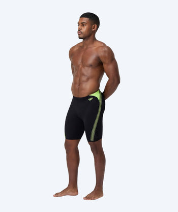 Speedo lange badebukser til mænd - Hyperboom Splice - Sort/gul