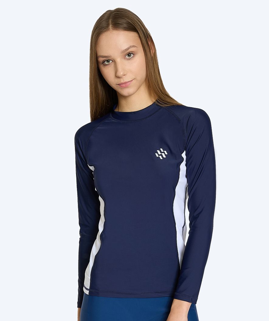 Watery UV-trøje til kvinder - Talcott Langærmet Rashguard - Mørkeblå/hvid