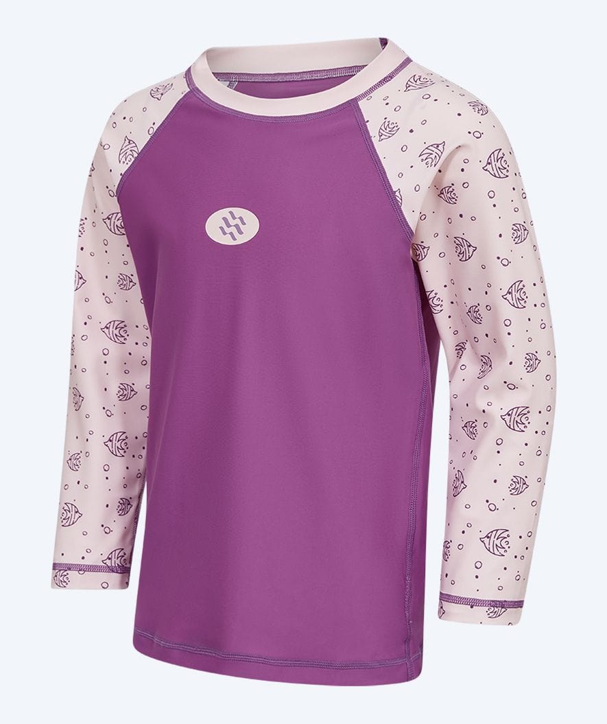 Watery UV-trøje til børn - Brandman Langærmet Rashguard - Pink/lilla