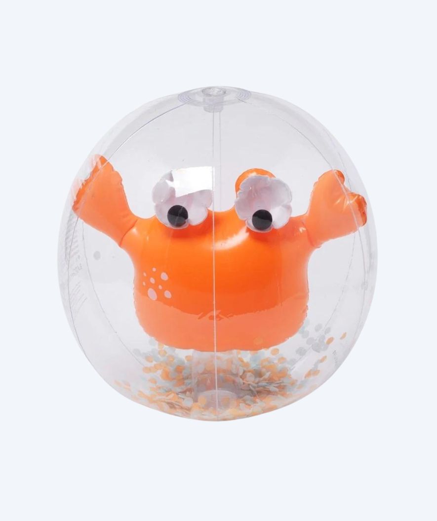 Sunnylife badebold - Crab 3D Beach Ball - Orange/klar