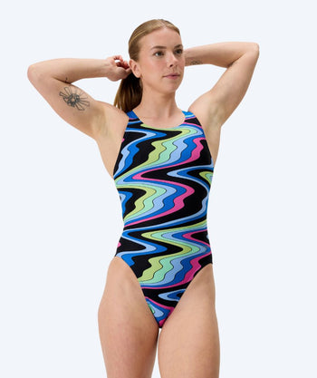 Speedo badedragt til damer - Printed Leaderback - Sort/blå