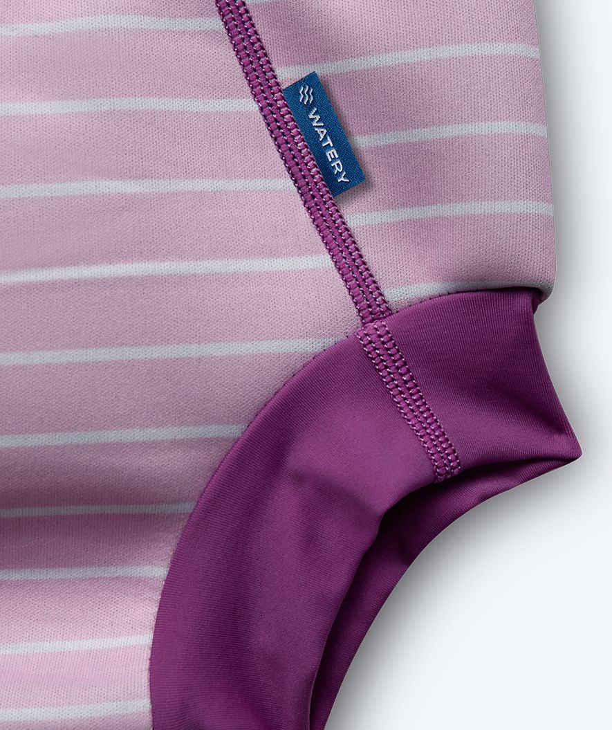 Watery blebadebukser til børn - Neoprene Swim Nappy - Purple Stripes